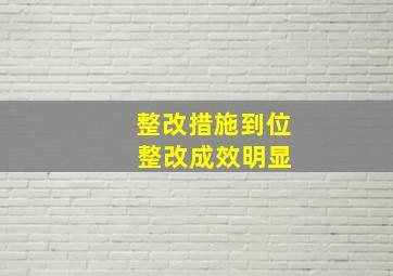 整改措施到位 整改成效明显